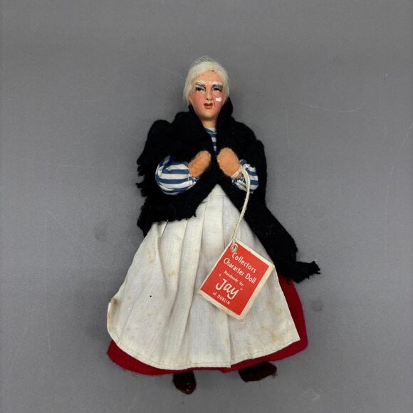 Jay of Dublin Collectors Character Doll Donegal Woman Handmade Ireland Tag 6.5" - Picture 1 of 11